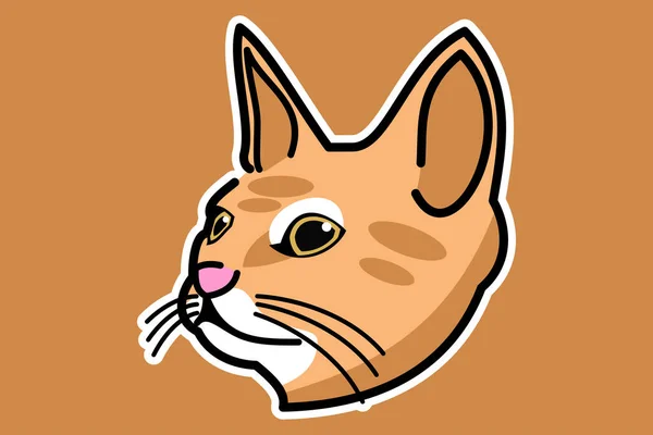 Симпатичний Кіт Обличчя Векторні Ілюстрації Простий Персонаж Тваринного Обличчя — стоковий вектор