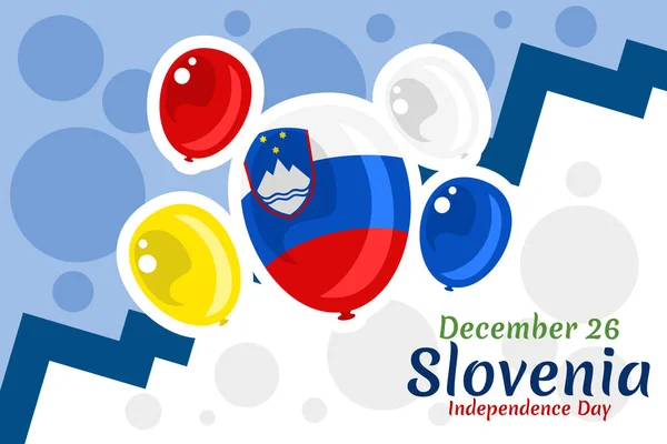 Diciembre Día Independencia Eslovenia Vector Ilustración Adecuado Para Tarjeta Felicitación — Vector de stock
