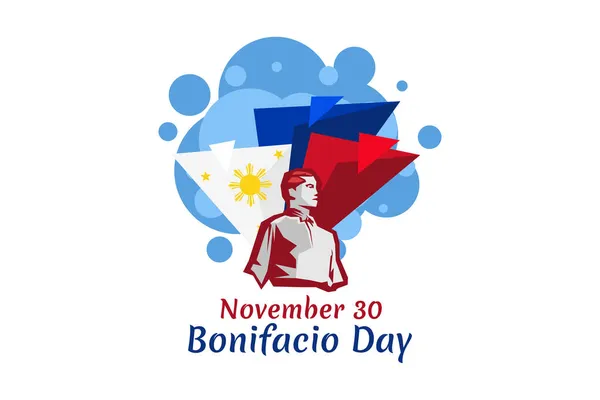 Novembre Happy Bonifacio Day Illustration Vectorielle Convient Pour Carte Vœux — Image vectorielle