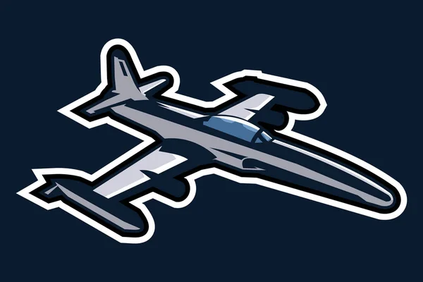 Illustration Vectorielle Avion Chasse Furtif Guerre Froide Américaine Logo Aéronef — Image vectorielle