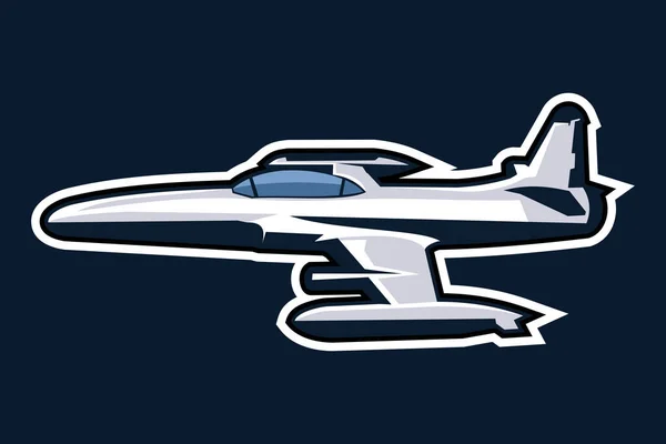 American Cold War Stealth Fighter Plane Vector Illustration Inglés Logotipo — Vector de stock
