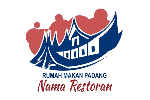 Terjemahan Nama Restoran Padang Cuisine Logo Vektor Cocok Untuk Restoran - Stok Vektor