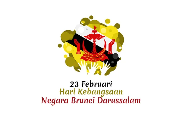 Terjemahan Januari Hari Nasional Brunei Darussalam Ilustrasi Vektor Cocok Untuk - Stok Vektor