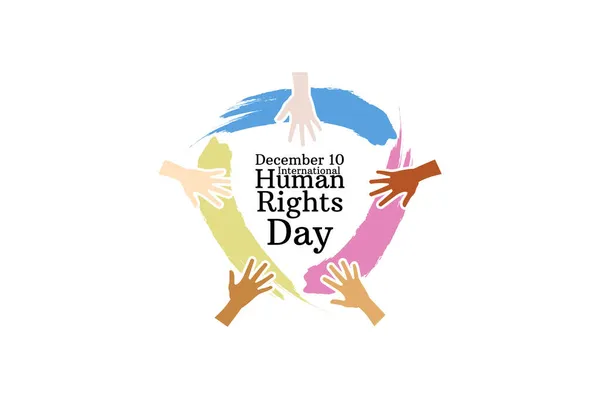 December International Human Rights Day Vector Illustration Suitable Greeting Card — Stock Vector