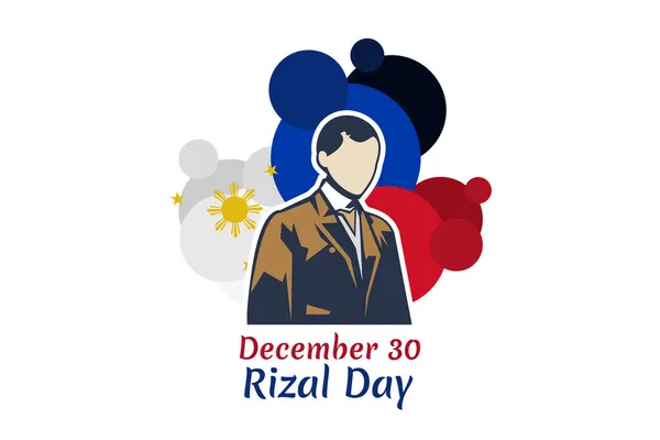 Décembre Happy Rizal Day Vector Illustration Convient Pour Carte Vœux — Image vectorielle