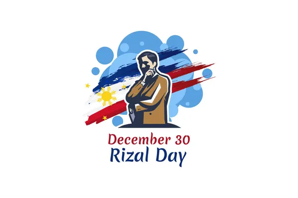 Diciembre Feliz Día Rizal Vector Illustration Adecuado Para Tarjeta Felicitación — Archivo Imágenes Vectoriales