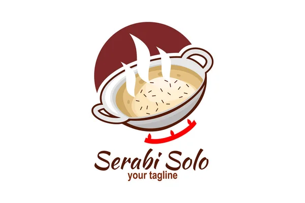 色拉比 印尼传统煎饼 由米粉 面粉和可可奶制成 色拉比餐馆或食品供应商的矢量标识 — 图库矢量图片