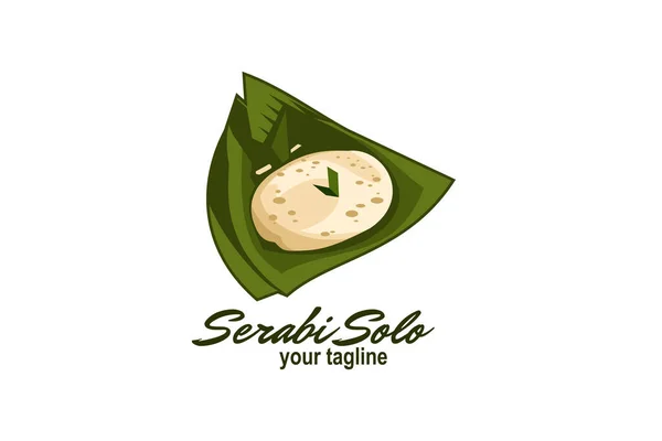 色拉比 印尼传统煎饼 由米粉 面粉和可可奶制成 色拉比餐馆或食品供应商的矢量标识 — 图库矢量图片