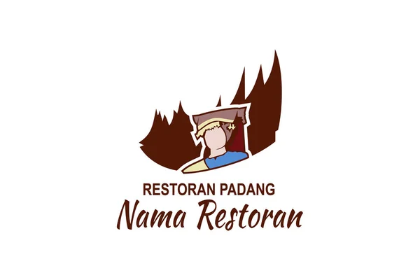 Terjemahan Nama Restoran Padang Cuisine Logo Vektor Cocok Untuk Restoran - Stok Vektor