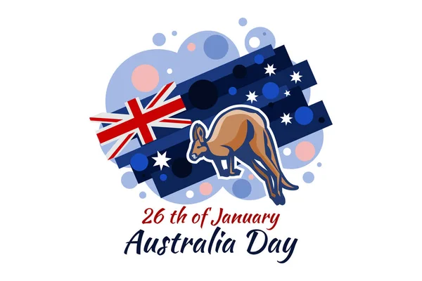 Január Boldog Ausztrália Nap Vektor Illusztráció Alkalmas Üdvözlőlap Poszter Banner — Stock Vector