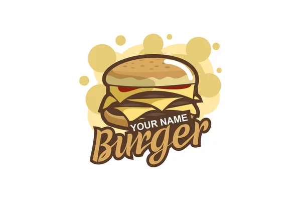 Diseño Del Logotipo Hamburguesa Logotipo Simple Hamburguesa Para Vendedor Alimentos — Vector de stock