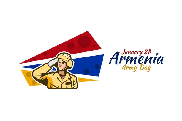 Січня День Армії Вірменії Векторна Ілюстрація Підходить Вітальної Листівки Плаката — стоковий вектор