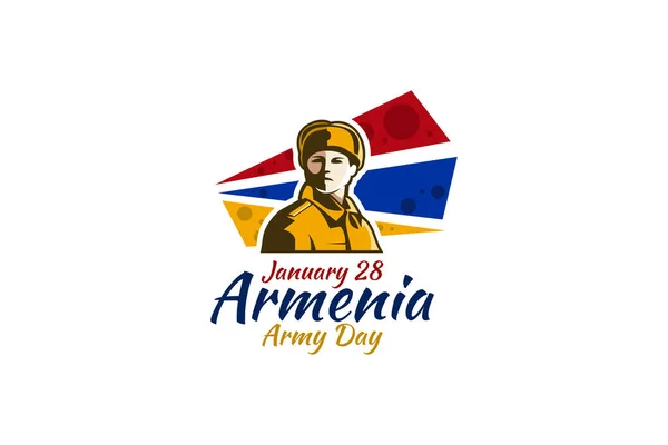 Enero Día Del Ejército Armenia Ilustración Vectorial Adecuado Para Tarjeta — Archivo Imágenes Vectoriales