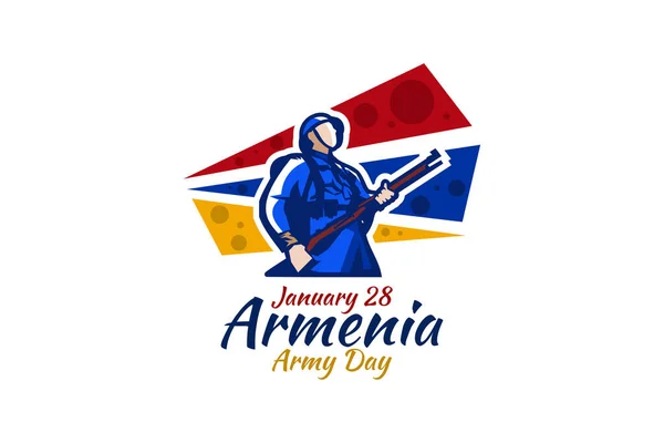 Januari Legerdag Van Armenië Vectorillustratie Geschikt Voor Wenskaart Poster Banner — Stockvector