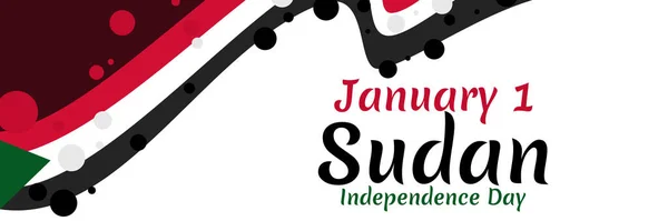 Gennaio Sudan Independence Day Vector Illustration Adatto Biglietto Auguri Poster — Vettoriale Stock