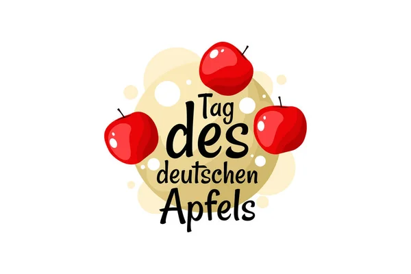 Çeviri Alman Elma Günü Vektör Çizimi Tebrik Kartı Poster Afiş — Stok Vektör