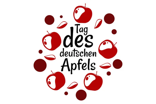 Traduzione German Apple Day Illustrazione Vettoriale Adatto Biglietto Auguri Poster — Vettoriale Stock