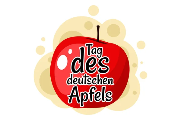 Traduzione German Apple Day Illustrazione Vettoriale Adatto Biglietto Auguri Poster — Vettoriale Stock