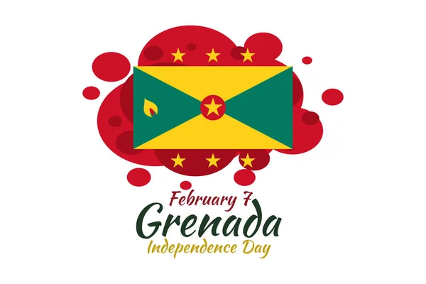 Φεβρουαρίου Grenada Independence Day Vector Illustration Κατάλληλο Για Ευχετήρια Κάρτα — Διανυσματικό Αρχείο