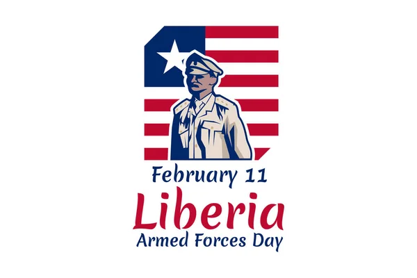 February Armed Forced Day Liberia Vector Illustration Suitable Greeting Card — Stock Vector