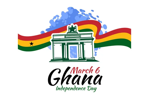 Μαρτίου Ημέρα Ανεξαρτησίας Της Γκάνα Διανυσματική Απεικόνιση Κατάλληλο Για Ευχετήρια — Διανυσματικό Αρχείο