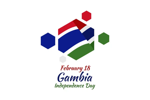 Februar Unabhängigkeitstag Von Gambia Vektor Illustration Geeignet Für Grußkarte Poster — Stockvektor