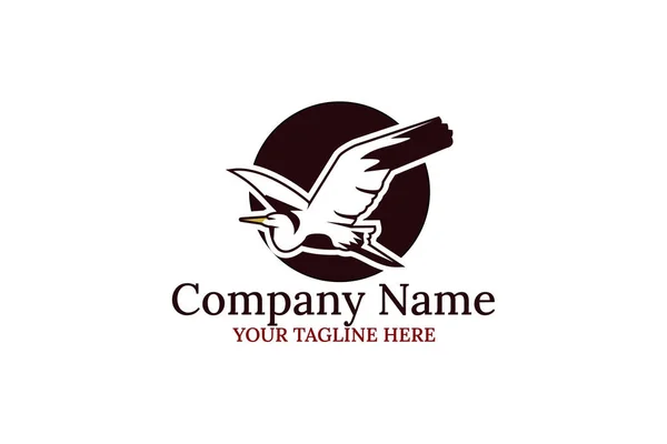 Heron Pássaro Logotipo Empresa Vetor Ilustração Adequado Para Logotipo Empresa —  Vetores de Stock
