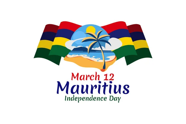 Μαρτίου Ημέρα Ανεξαρτησίας Του Μαυρίκιου Διανυσματική Απεικόνιση Κατάλληλο Για Ευχετήρια — Διανυσματικό Αρχείο