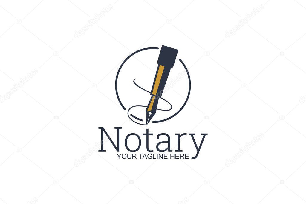Notary public logo vector illustration. suitable for notary public firm and lawfirm logo.