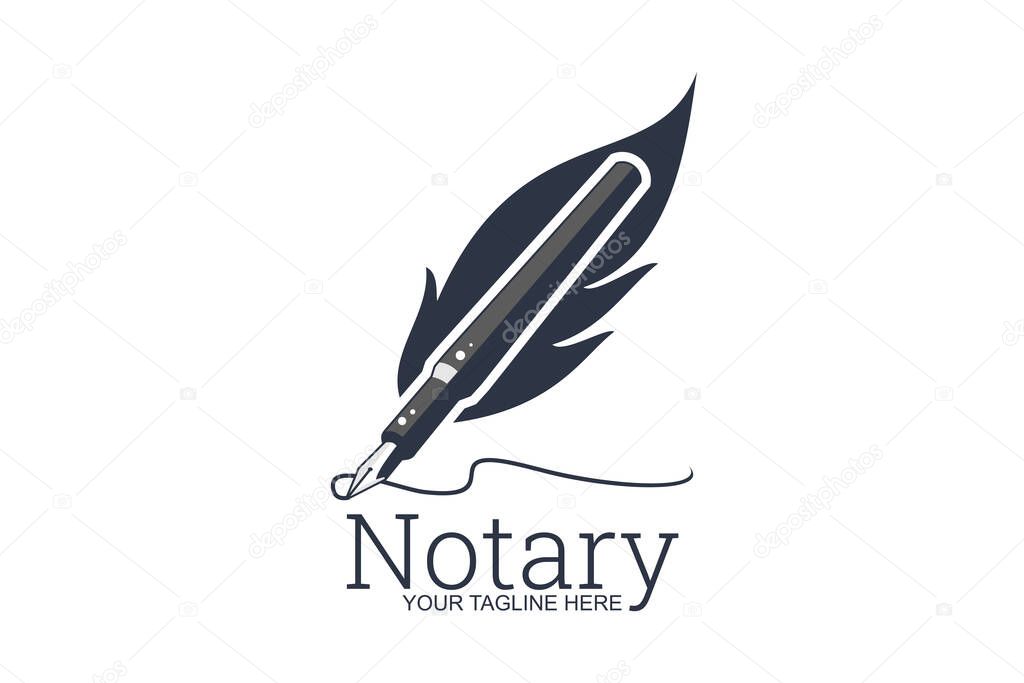 Notary public logo vector illustration. suitable for notary public firm and lawfirm logo.