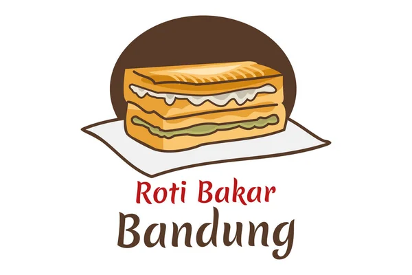 Terjemahan Roti Panggang Khas Bandung Roti Panggang Khas Wilayah Bandung - Stok Vektor