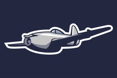 Sovyetler Birliği savaş jeti vektör çizimi. Basit jet motorlu uçak simgesi