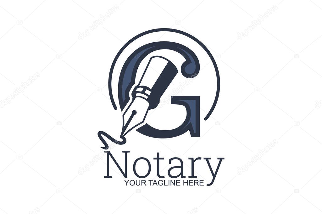 Notary public logo vector illustration. suitable for notary public firm and lawfirm logo.