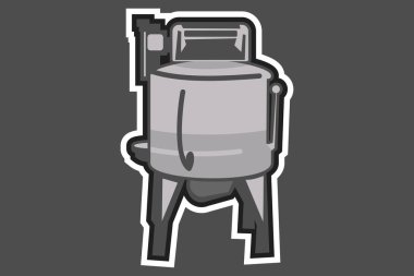 Basit çamaşır makinesi vektör çizimi. Kumaş yıkama için vektör banyo ekipmanı.