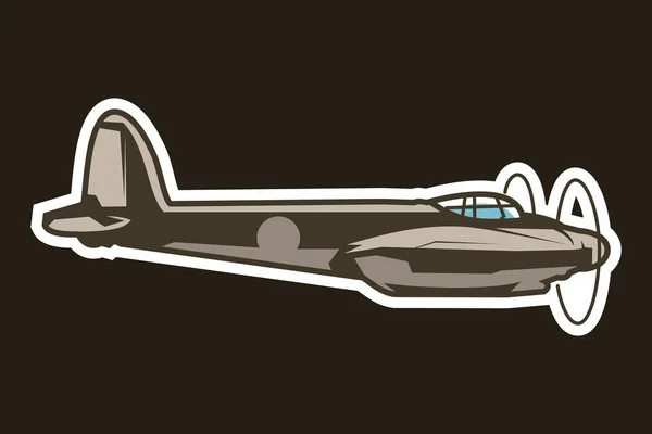 Brytyjski Dwusilnikowy Skrzydlaty Wielozadaniowy Samolot Bojowy Ilustracja Wektorowa Wojny Światowej — Wektor stockowy