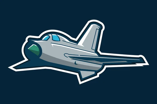 Rus Soğuk Savaş Süpersonik Jet Savaşçısı Avcı Uçağı Ikonu Vektör — Stok Vektör