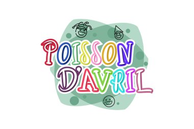 Çeviri: 1 Nisan şakası. Vektör çizimi. Tebrik kartı, poster ve afiş için uygun.