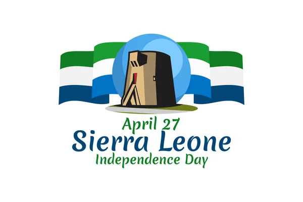 Nisan Sierra Leone Nin Bağımsızlık Günü Tebrik Kartı Poster Afiş — Stok Vektör