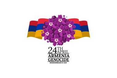 24 Nisan, Ermeni Soykırımı Anma Günü vektör çizimi. Tebrik kartı, poster ve afiş için uygun.