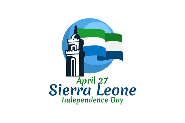Abril Día Independencia Sierra Leona Vector Ilustración Adecuado Para Tarjeta — Vector de stock