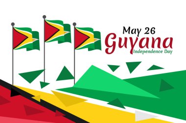 26 Mayıs, Guyana 'nın Bağımsızlık Günü. Tebrik kartı, poster ve afiş için uygun.
