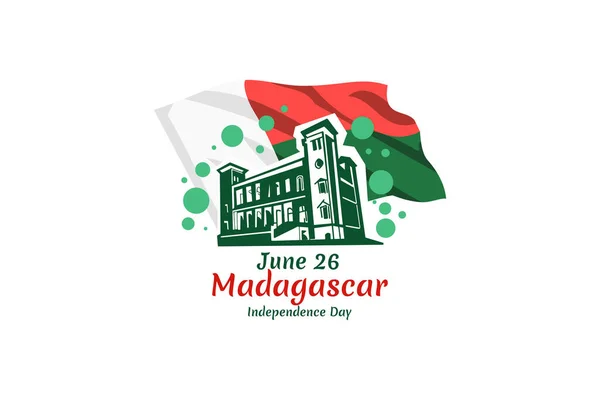 Ιουνίου Ανεξαρτησία Ημέρα Της Μαδαγασκάρης Διανυσματική Απεικόνιση Κατάλληλο Για Ευχετήρια — Διανυσματικό Αρχείο