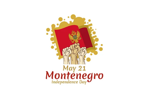 Maio Dia Independência Montenegro Ilustração Vetorial Adequado Para Cartão Saudação — Vetor de Stock