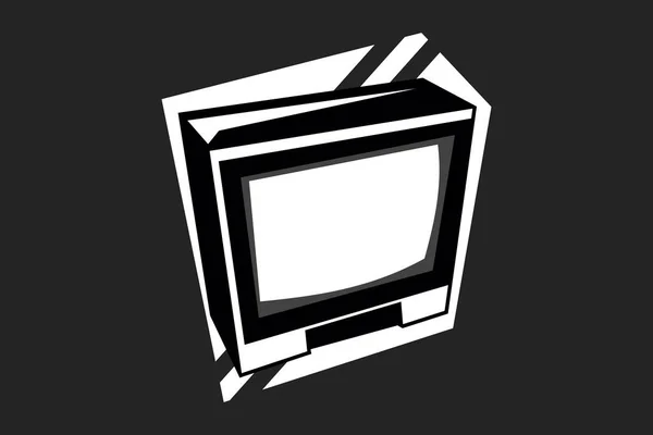 Icon 过去的电视偶像在流行的背景上与世隔绝 简单的电视图标矢量插图 Eps10 — 图库矢量图片