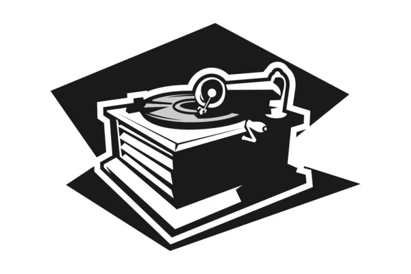 Gramaphone Phonographe Icône Dessin Simple Icône Concept Illustration Vectorielle Objet — Image vectorielle