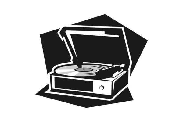 Grammophon Oder Phonograph Icon Einfache Zeichnung Symbolkonzept Vektorillustration Oldtimer Objekt — Stockvektor