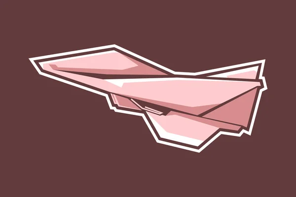 紙飛行機と折り紙飛行機のアイコンシンプルな折り紙航空機のアイコンベクトルイラスト — ストックベクタ