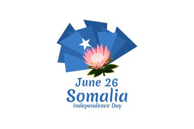 26 Haziran, Somali vektör illüstrasyonunun bağımsızlık günü. Tebrik kartı, poster ve afiş için uygun 