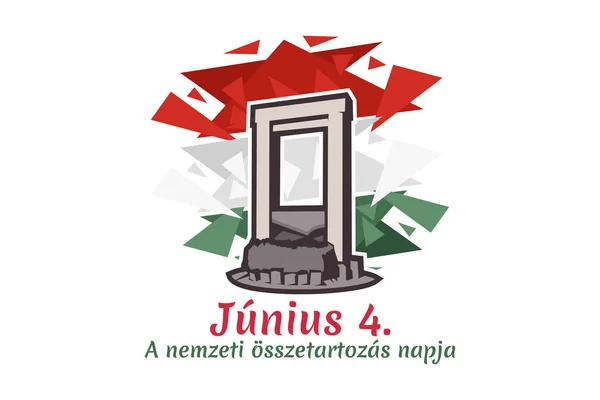 Tłumaczenie Czerwca Narodowy Dzień Jedności Węgier Ilustracja Wektora Nadaje Się — Wektor stockowy