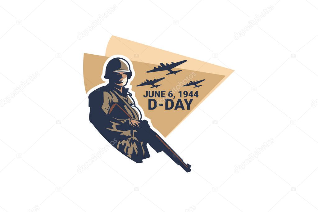 June 6, 1944. D-day, Normandy Landing vector illustration. Suitable for greeting card, poster and banner